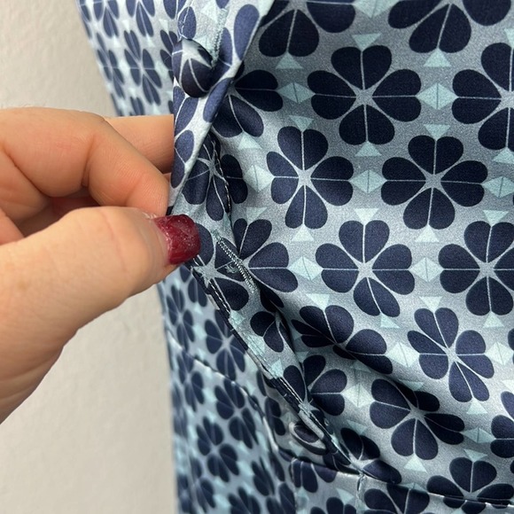 Kate Spade Spade Flower Silk Dress in Storm Cloud Size 6 - Picture 8 of 15